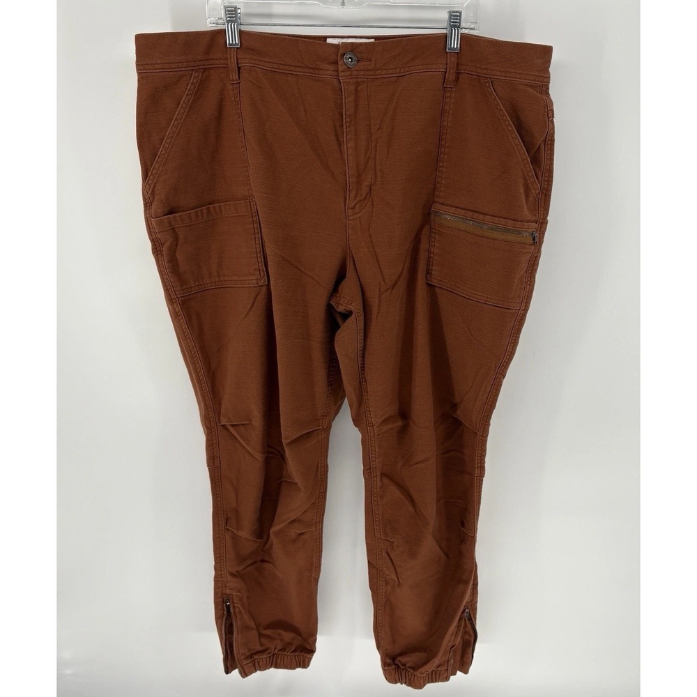 REI Co Op Womens 22W Plus Jogger Cargo Pants Brown‎ Utilty Drawstring Stretch